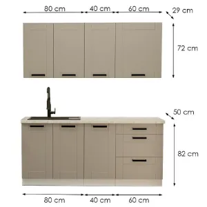 Obrazek Kuchnia Luna Claygrey/Biały 180cm Bez Blatu