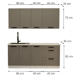 Obrazek Kuchnia Luna Dustgrey/Biały 180cm Bez Blatu