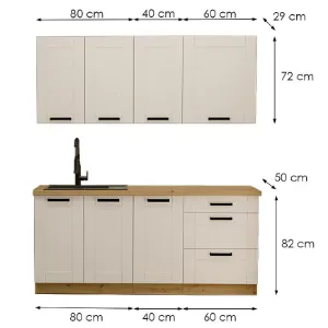 Obrazek Kuchnia Luna Biały/Artisan 180cm Bez Blatu
