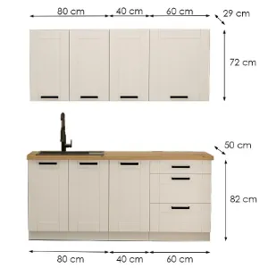 Obrazek Kuchnia Luna Biały/Biały 180cm Bez Blatu