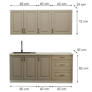 Obrazek Kuchnia Stilo Claygrey/Biały 180cm Bez Blatu