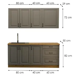 Obrazek Kuchnia Stilo Dustgrey/Artisan 180cm Bez Blatu