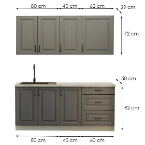 Obrazek Kuchnia Stilo Dustgrey/Biały 180cm Bez Blatu