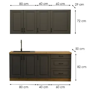 Obrazek Kuchnia Stilo Grafit/Artisan 180cm Bez Blatu