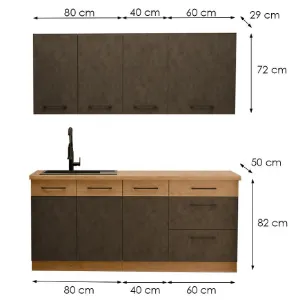 Obrazek Kuchnia Vigo Grafit Mat 180cm Bez Blatu