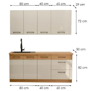Obrazek Kuchnia Vigo Biały Połysk 180cm Bez Blatu