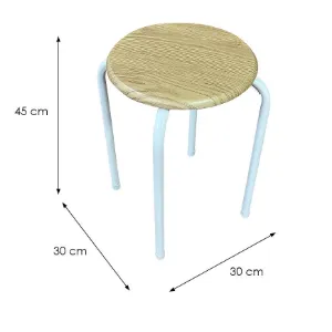 Obrazek Taboret DR-N-657 Axel 10895 biały/naturalny