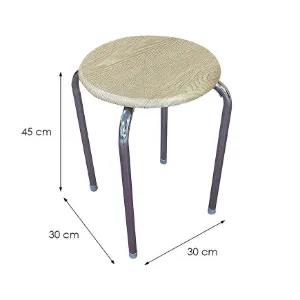 Obrazek Taboret DR-N-657 Axel 10896 chrom/naturalny