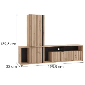 Obrazek Meblościanka Chania Artisan/Czarny 11013496