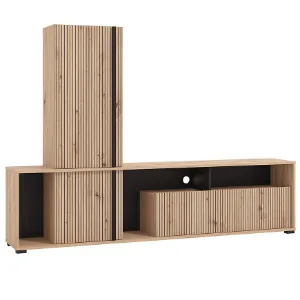 Obrazek Meblościanka Chania Artisan/Czarny 11013496