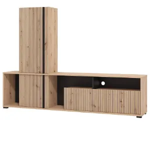 Obrazek Meblościanka Chania Artisan/Czarny 11013496