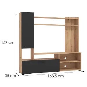 Obrazek Meblościanka Braga Artisan/Czarny 11011452