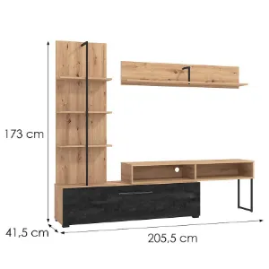 Obrazek Meblościanka Evora Artisan/Czarny 11011202