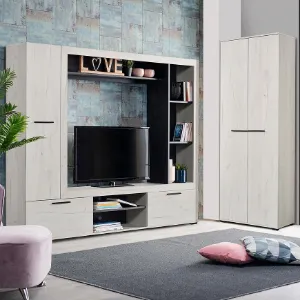 Obrazek Meblościanka Lorca Biały Dąb/Czarny 11008353