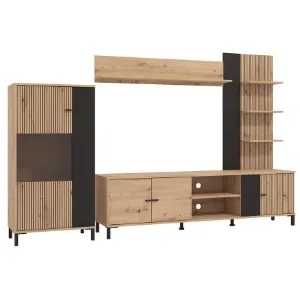 Obrazek Meblościanka Avignon Artisan/Czarny 11013348