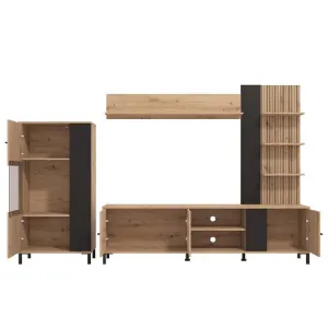 Obrazek Meblościanka Avignon Artisan/Czarny 11013348