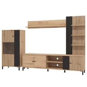 Obrazek Meblościanka Avignon Artisan/Czarny 11013348