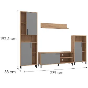 Obrazek Meblościanka Cantal Artisan/Grafit 11012256