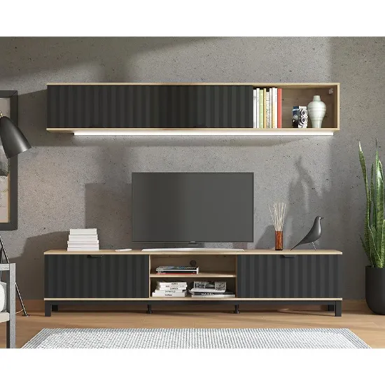 Obrazek Meblościanka Monaco Artisan/Czarny 11013510