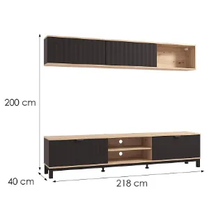 Obrazek Meblościanka Monaco Artisan/Czarny 11013510