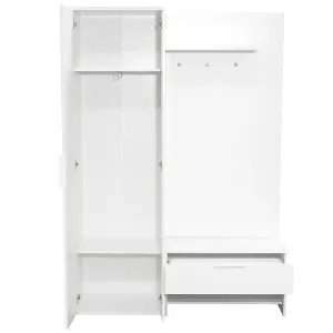 Obrazek Garderoba Milo 140 biały/lustro