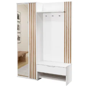 Obrazek Garderoba Milo 140 lemele biały/lustro