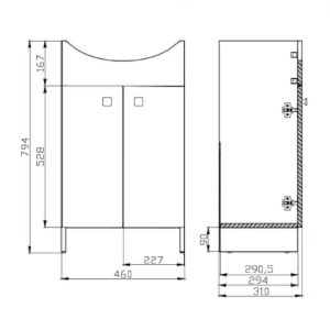 Obrazek Zestaw szafka łazienkowa Mito z umywalką Cersania 50