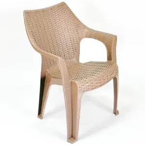 Obrazek Krzesło plastikowe Ratan beżowe