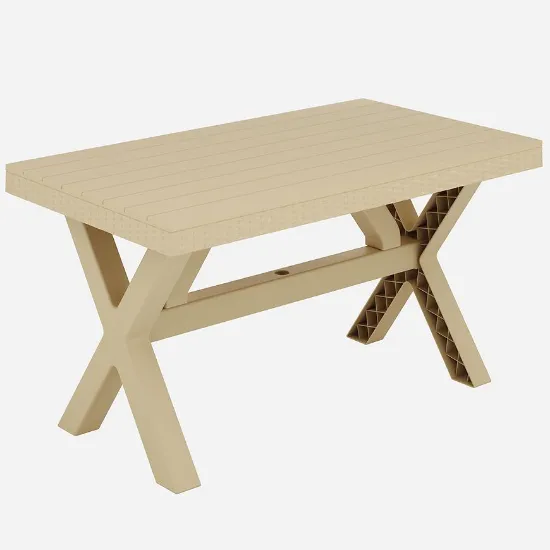 Obrazek Stół ogrodowy Rustic 80x140 cm beżowy