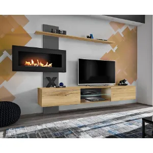 Obrazek Meblościanka Flame B antracyt/dąb flagstaff