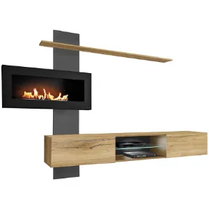 Obrazek Meblościanka Flame B antracyt/dąb flagstaff