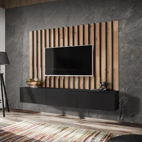 Obrazek Meblościanka VERTI ZAS VT 2 artisan/czarny