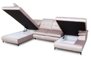 Obrazek Narożnik z funkcją spania Moderno prawy beż