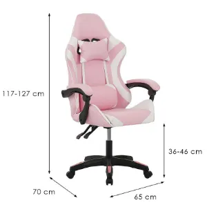 Obrazek Fotel gamingowy Kastor 8689 biały/różowy