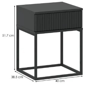 Obrazek Szafka nocna 1S niska-40 bez uchwytów antracyt