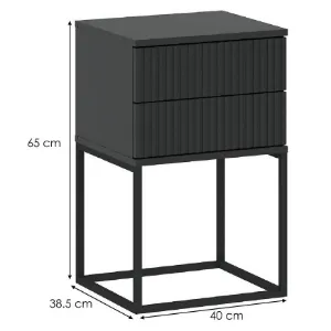 Obrazek Szafka nocna 2S-40 bez uchwytów antracyt