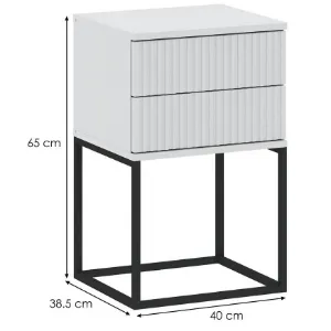 Obrazek Szafka nocna 2S-40 bez uchwytów biała