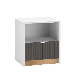 Obrazek Szafka Nocna Torino 09 biały/dąb castello/grafit