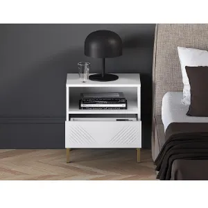 Obrazek Szafka Nocna Clearing 05 biały/złota