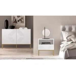 Obrazek Szafka Nocna Clearing 05 biały/złota