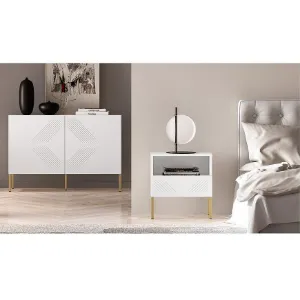 Obrazek Szafka Nocna Clearing 05 biały/złote