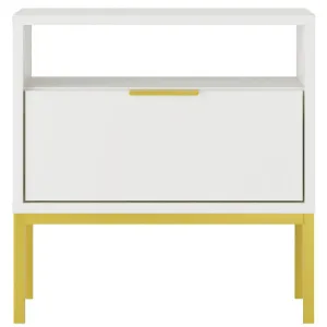 Obrazek Szafka Nocna Austin Biały/Złoty