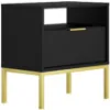 Obrazek Szafka Nocna Austin Czarny/Złoty