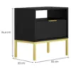 Obrazek Szafka Nocna Austin Czarny/Złoty