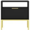 Obrazek Szafka Nocna Austin Czarny/Złoty