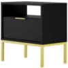 Obrazek Szafka Nocna Austin Czarny/Złoty