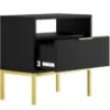 Obrazek Szafka Nocna Austin Czarny/Złoty