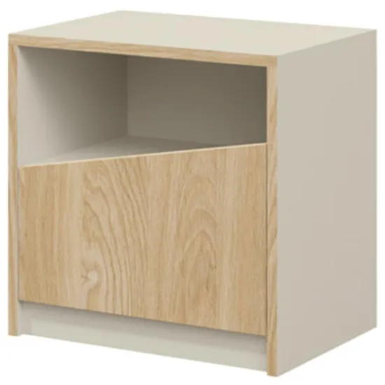 Obrazek Szafka Nocna Aston 7 Szary Beż/Dąb Olejowany