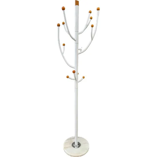 Obrazek Wieszak metalowy stojący Creazzo 9058 biały/naturalny