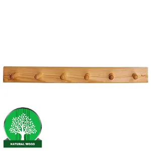 Obrazek Wieszak 6-kołkowy sosna